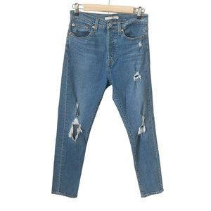 Levi's Wedgie Skinny Distressed Jeans with Button Fly